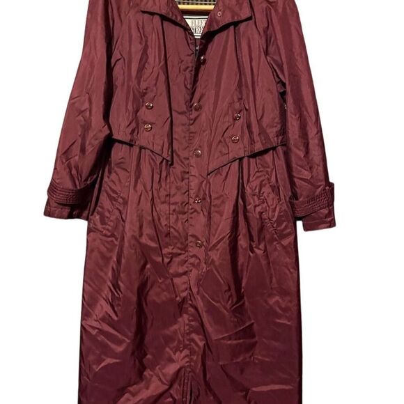 Fleet Street Women's Vintage Maroon Trench Coat Size 6 Full-Length - Picture 1 of 9